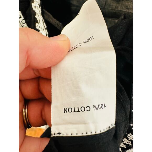 NWT RAMY BROOK Black White Tie Front Tassels Samira Mini Beachy Coverup Size XXS - Picture 11 of 11